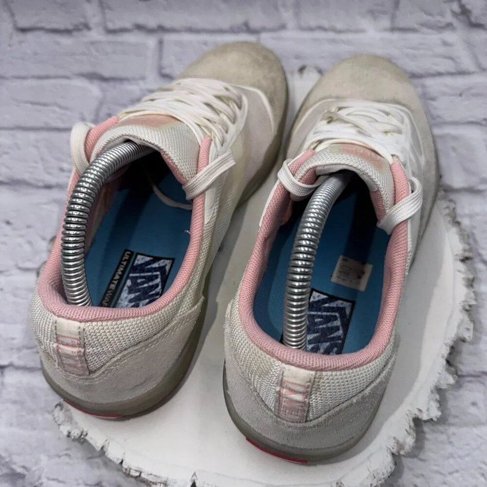 Vans Off The Wall AVE Pro Skateboard Shoe White Pink MENS 8.5 Women 10